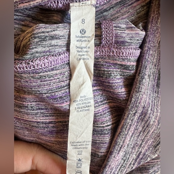 Lululemon high times leggings, size 8, pink and purple - Picture 7 of 7